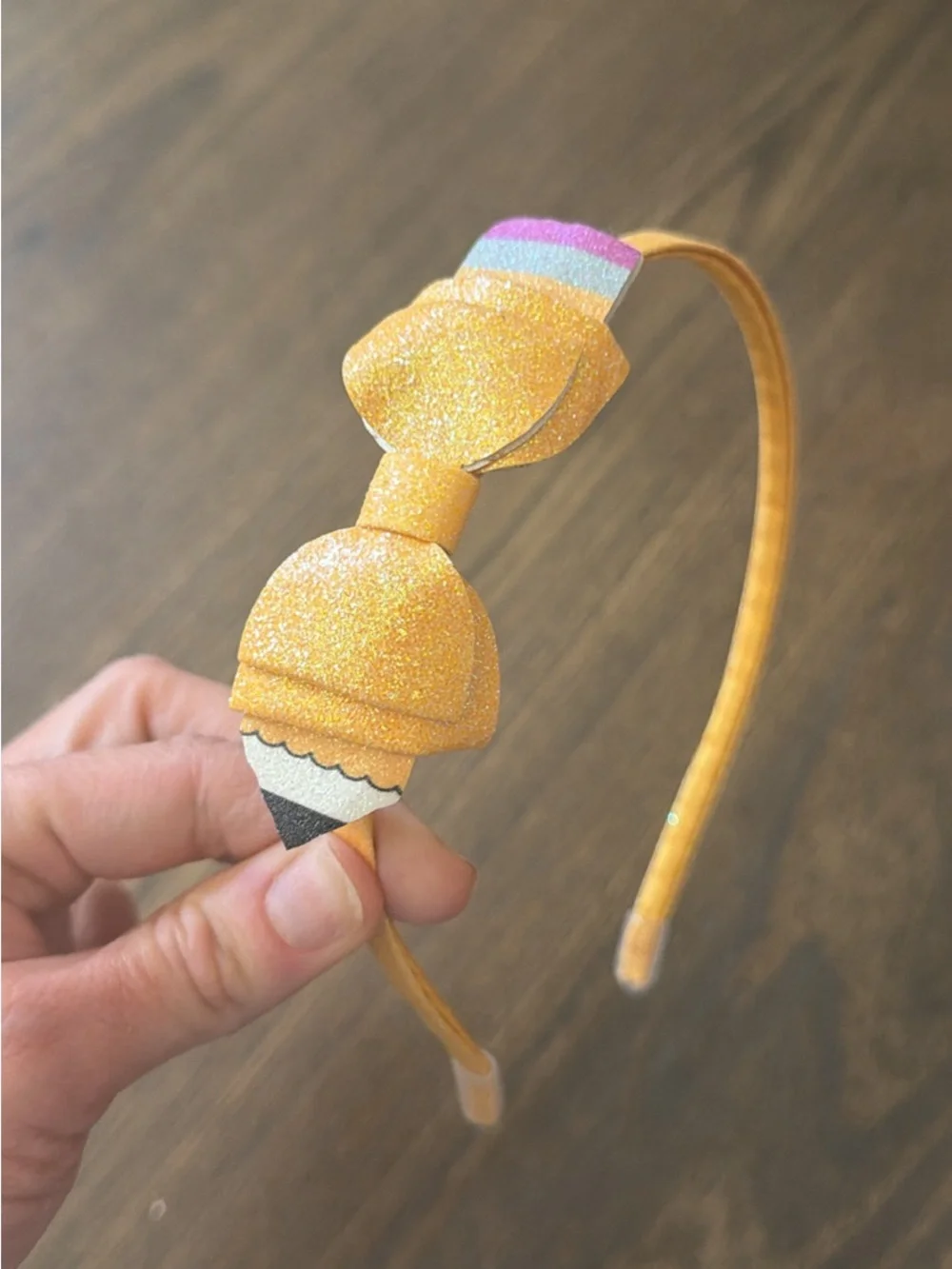 Gold Glitter Ice Cream Bow Kids Headband